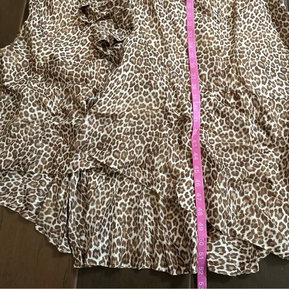 NWT J. Crew Collection Leopard Print One-Shoulder Ruffle Hem Midi A-Line Dress - Picture 14 of 17